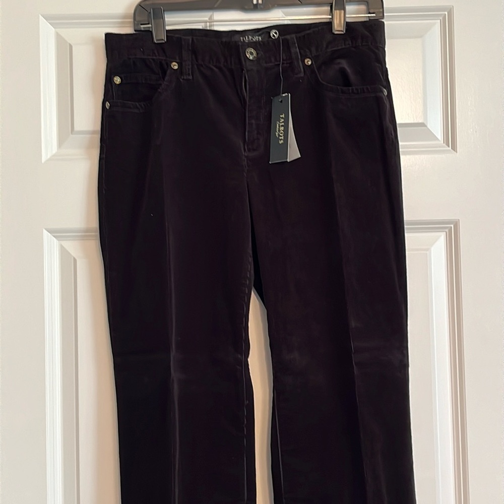 NWT Talbots Black Size 6 Corduroy Pants